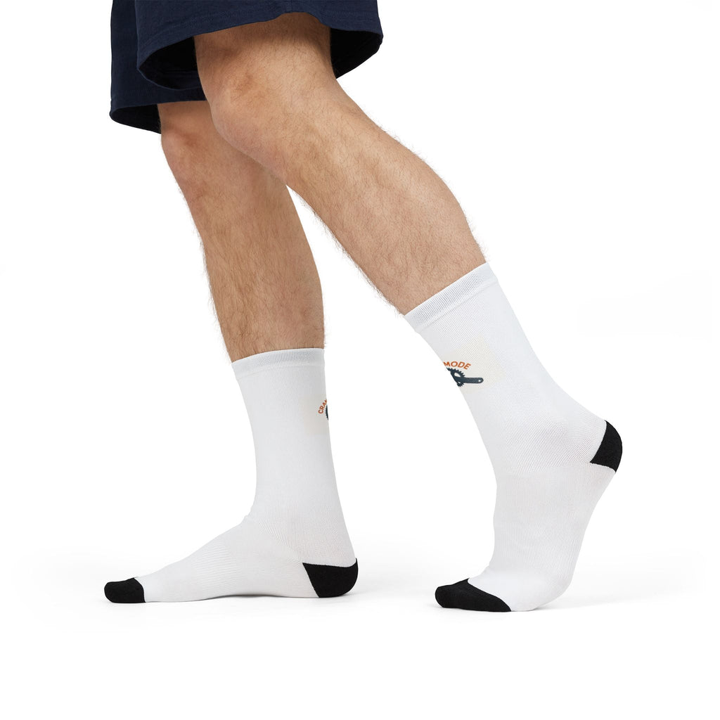 Crank Mode Stylish Sublimation Crew Socks | Sports, Gifts, Personalize - FitNFlow