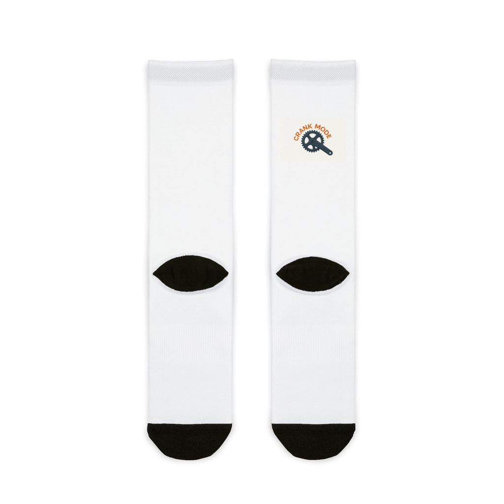 Crank Mode Stylish Sublimation Crew Socks | Sports, Gifts, Personalize - FitNFlow