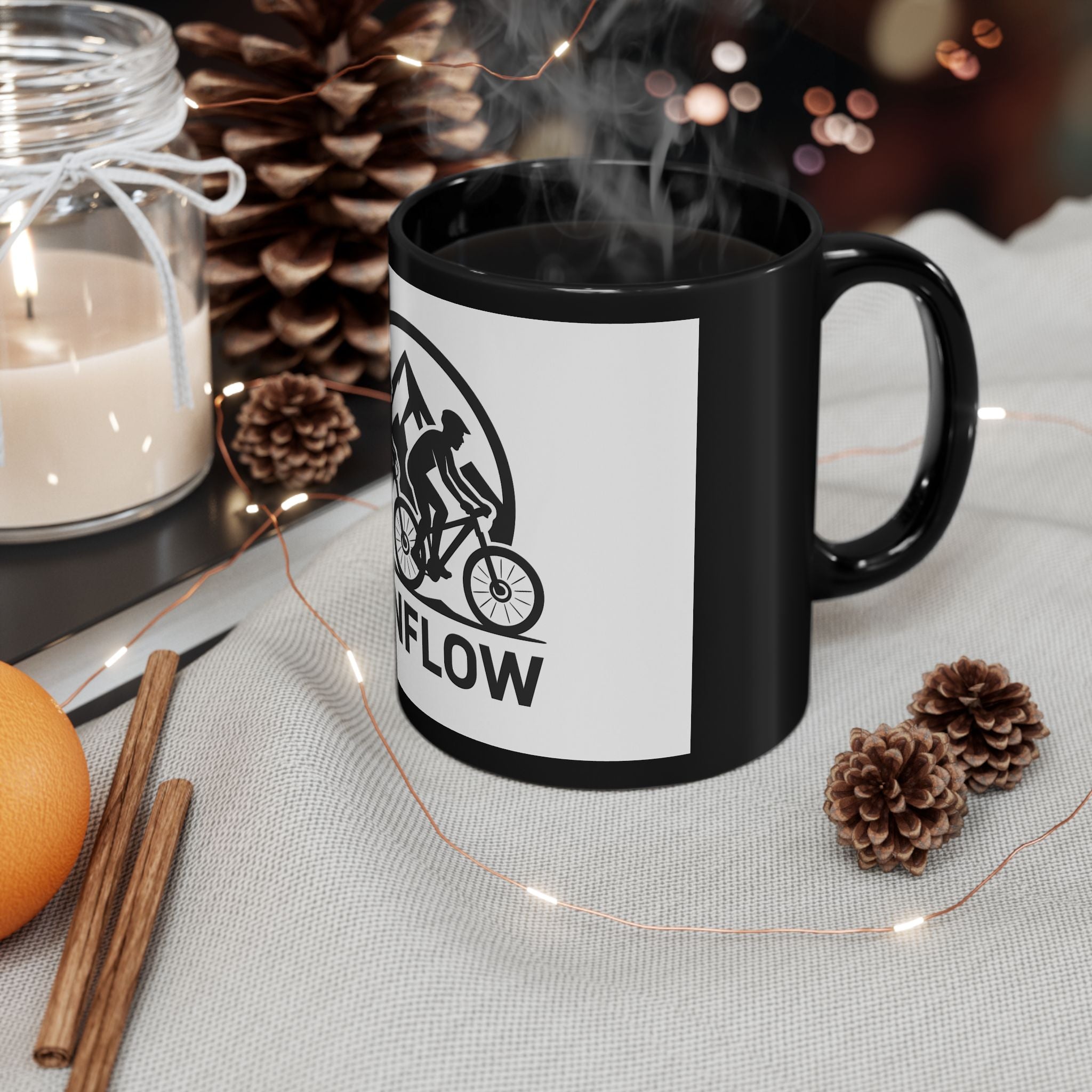 Mountain Bike Mug - Motivational Black Coffee Cup for Cyclist, Bike Lovers, Sport Events - FitNFlow