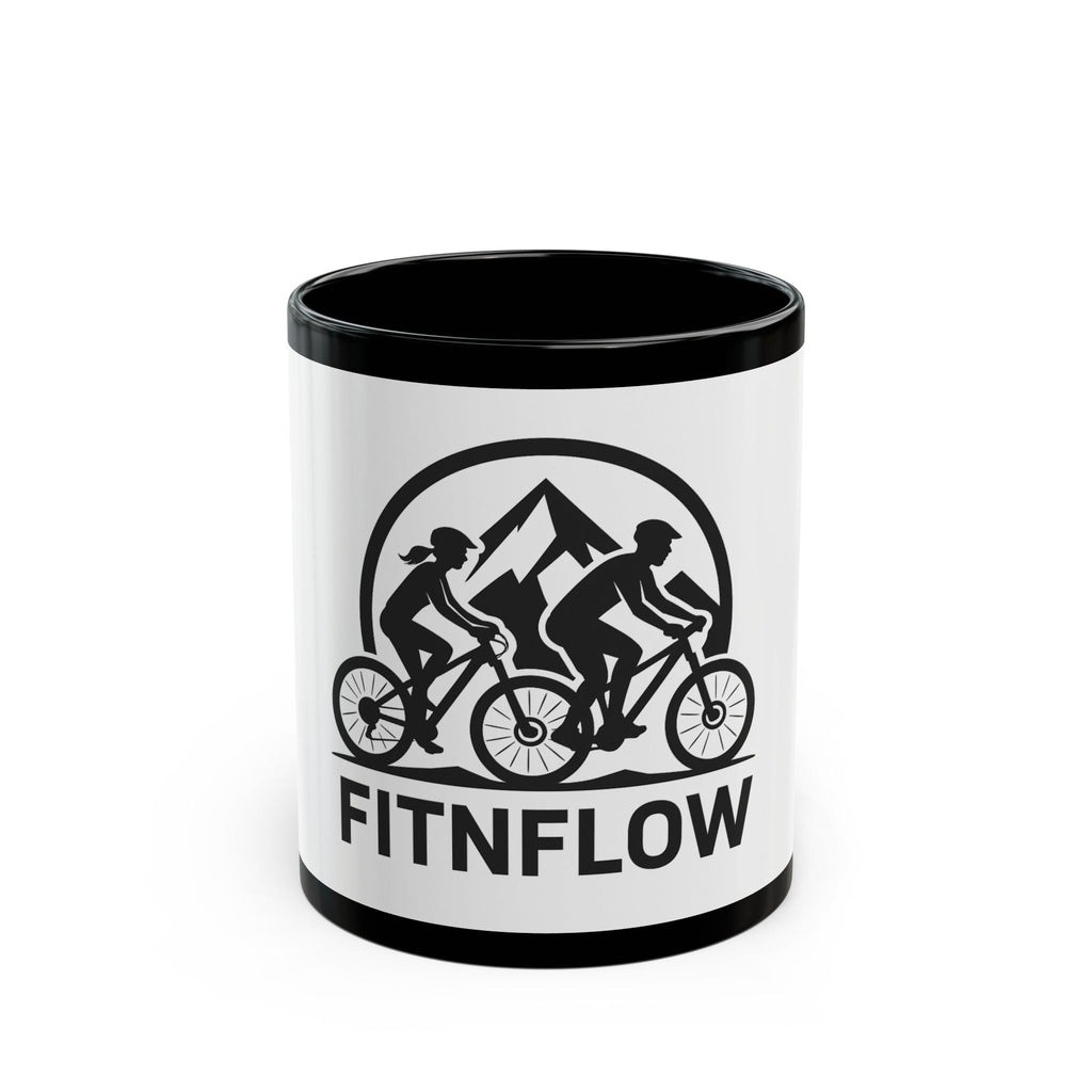 Mountain Bike Mug - Motivational Black Coffee Cup for Cyclist, Bike Lovers, Sport Events - FitNFlow