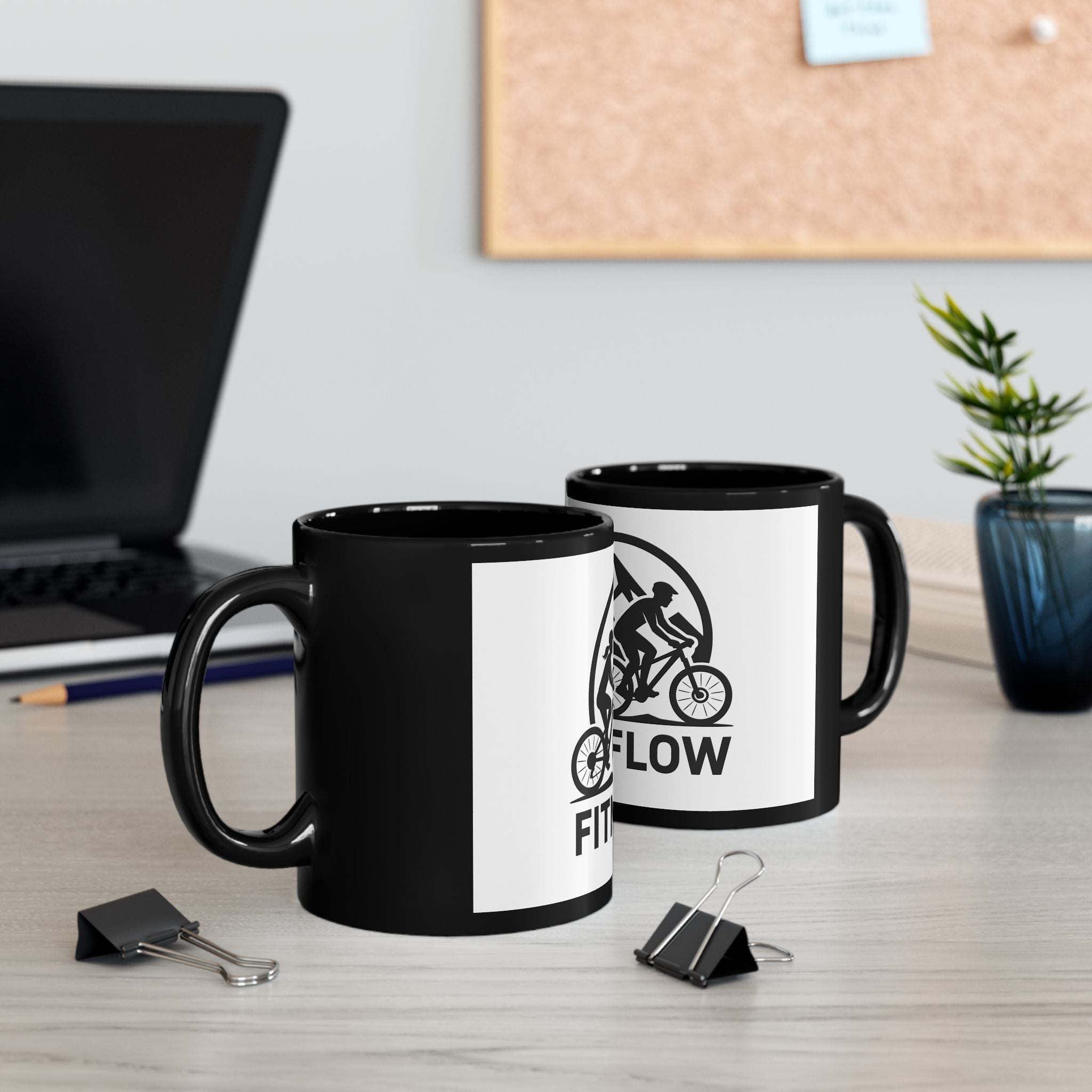 Mountain Bike Mug - Motivational Black Coffee Cup for Cyclist, Bike Lovers, Sport Events - FitNFlow