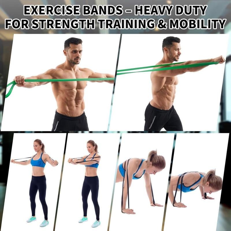Resistance Bands Set of 5 – Pull up Assistance Bands for Men & Women, Heavy Duty Workout Bands for Exercise, Strength Training, Stretching, Physical Therapy, Home & Gym - FitNFlow