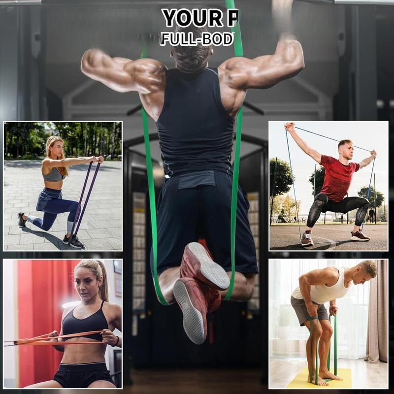Resistance Bands Set of 5 – Pull up Assistance Bands for Men & Women, Heavy Duty Workout Bands for Exercise, Strength Training, Stretching, Physical Therapy, Home & Gym - FitNFlow
